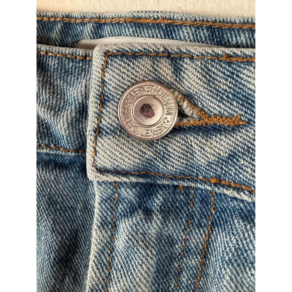 Vervet Los Angeles High Rise Straight Distressed Jeans Light Wash VT1099 Size 32 - Picture 5 of 12